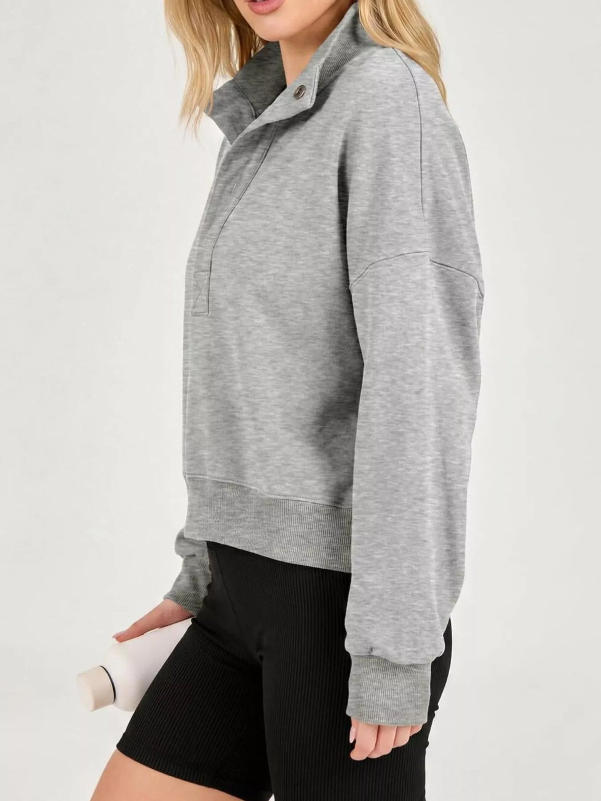 Half Snap Dropped Shoulder Sweatshirt (8)
