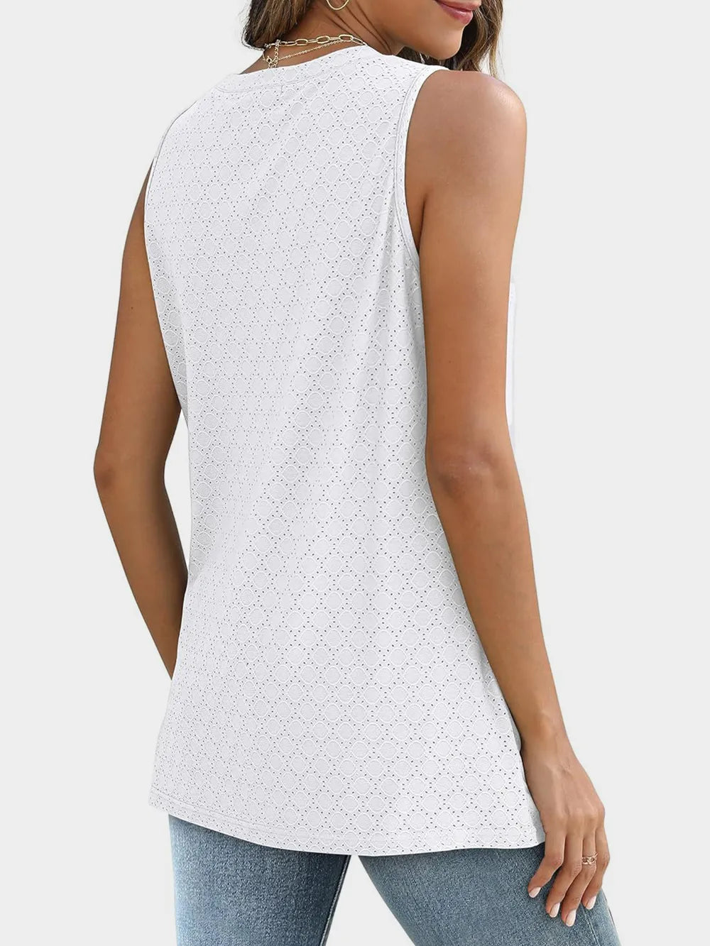 Eyelet Round Neck Tank (25)