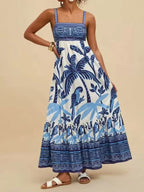 Printed Square Neck Maxi Dress (4)