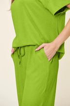 Round Neck Short Sleeve Wide Leg Pants (4)