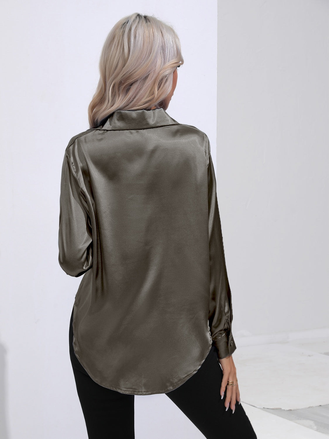 Collared Neck Buttoned Long Sleeve Shirt (21)