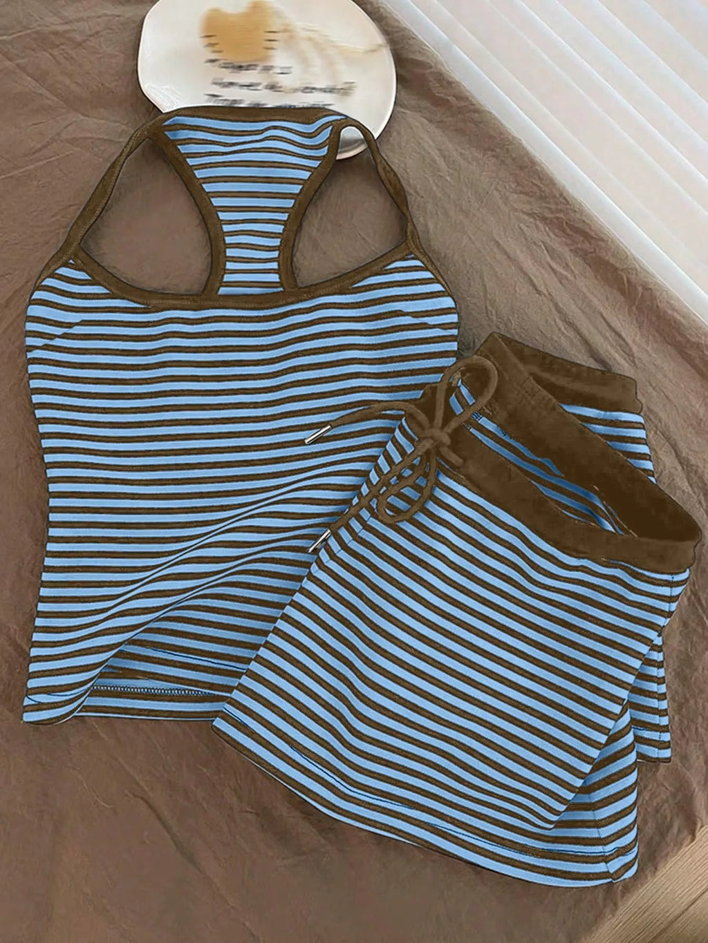 Striped Tank Top Shorts Set (12)