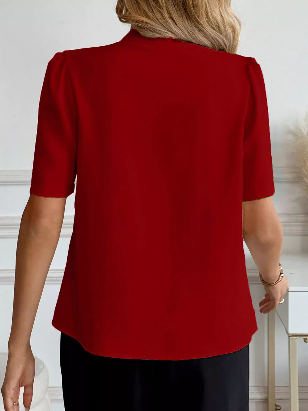 V-neck Button-down Shirt (21)
