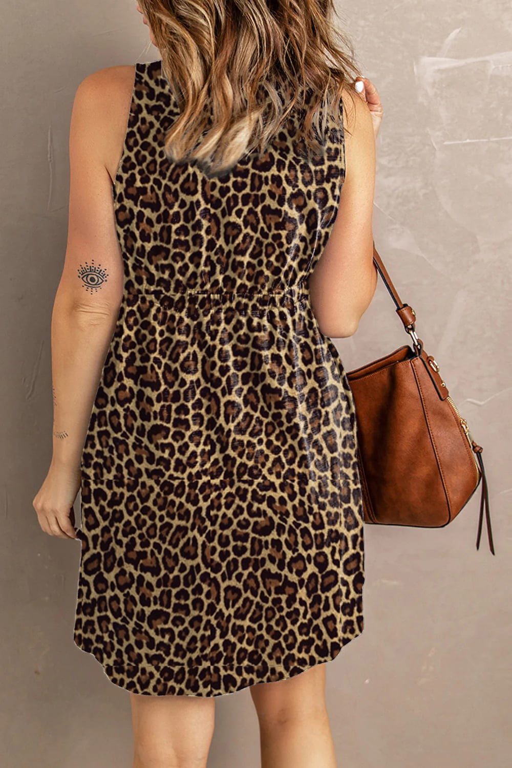 Printed Sleeveless Button Dress (15)