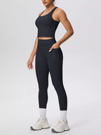 Scoop Neck Tank High-waisted Leggings Active Set (6)