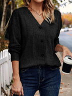 V-neck Long Sleeve T-shirt (10)