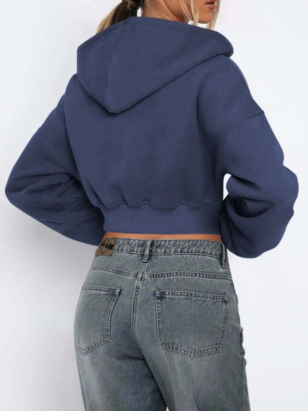 Zip Up Long Sleeve Hooded Cropped Jacket (8)