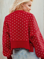 Heart-patterned Round Neck Sweater (9)