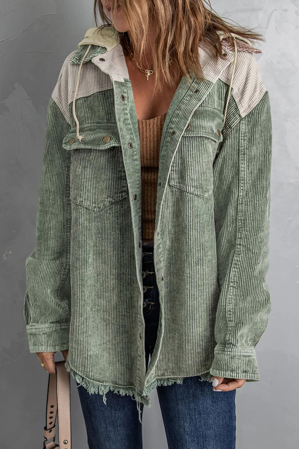 Snap Front Hooded Corduroy Shacket (21)