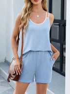 Double Spaghetti Strap Cami Shorts Set (12)