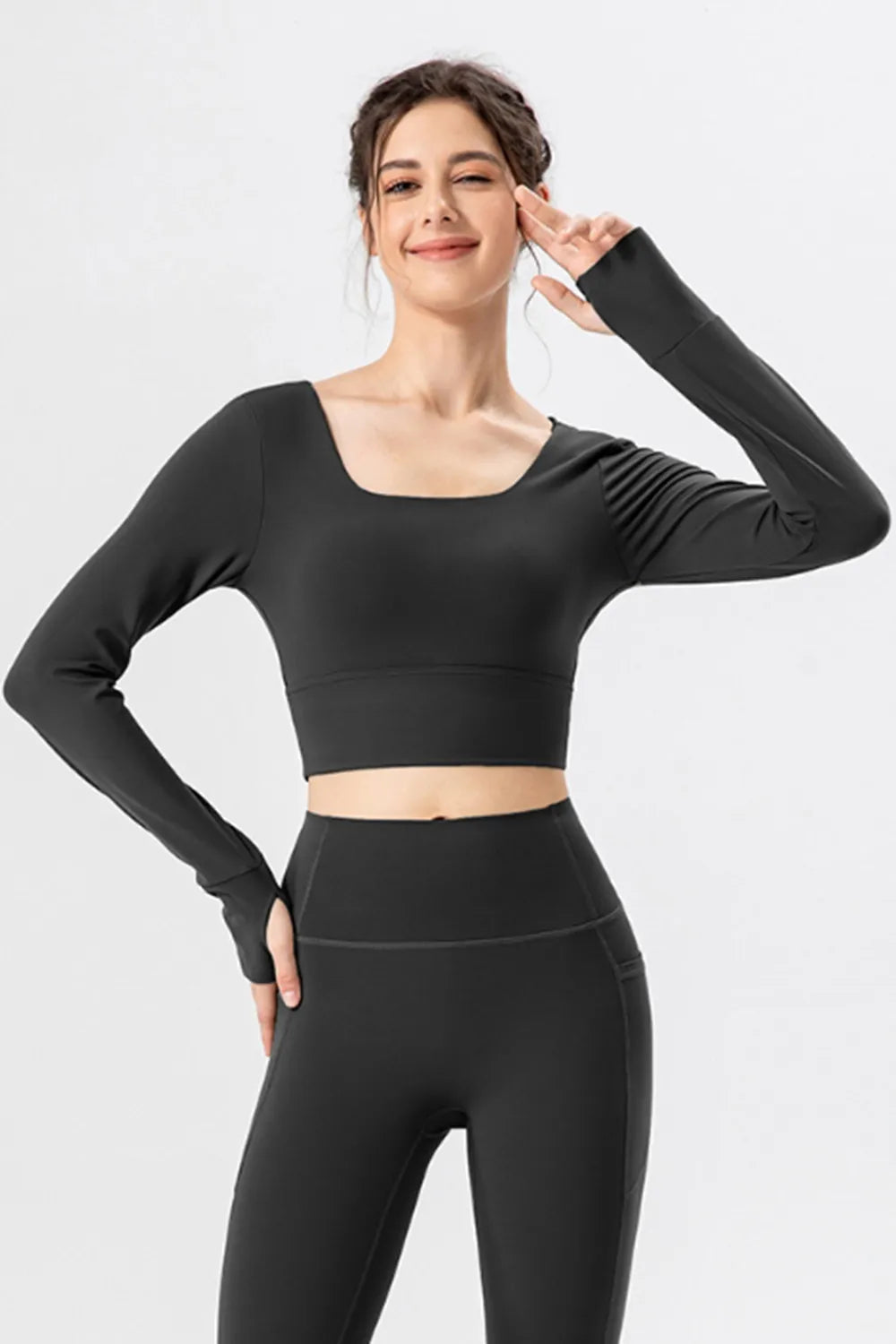 Square Neck Crisscross Active T-shirt (8)