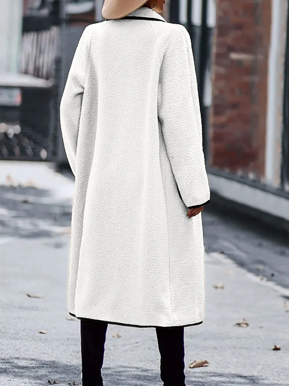 Full Size Contrast Trim Long Sleeve Coat Pockets (11)