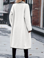 Full Size Contrast Trim Long Sleeve Coat Pockets (11)