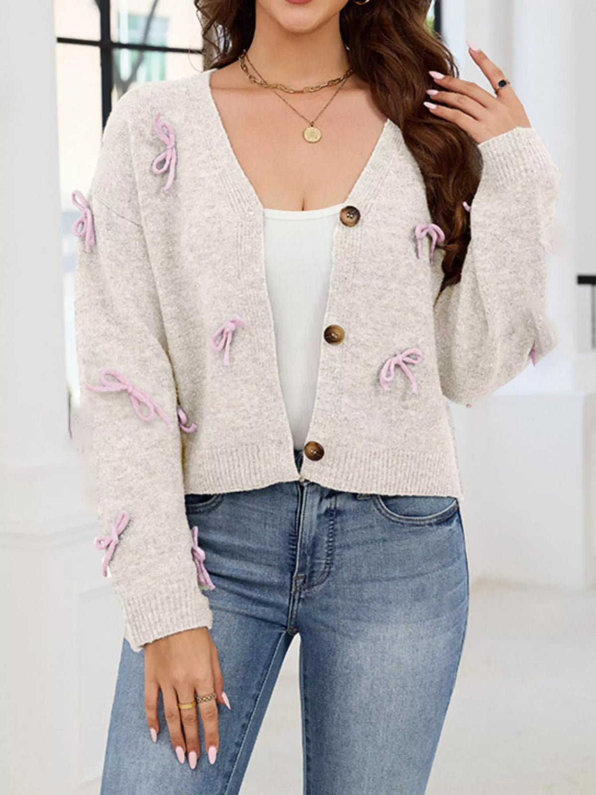 Bow Button Up Cardigan (10)