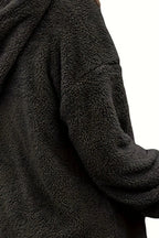 Half Zip Dropped Shoulder Oversized Hoodie (3)