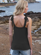 Tie Shoulder V-neck Sweater Vest (2)