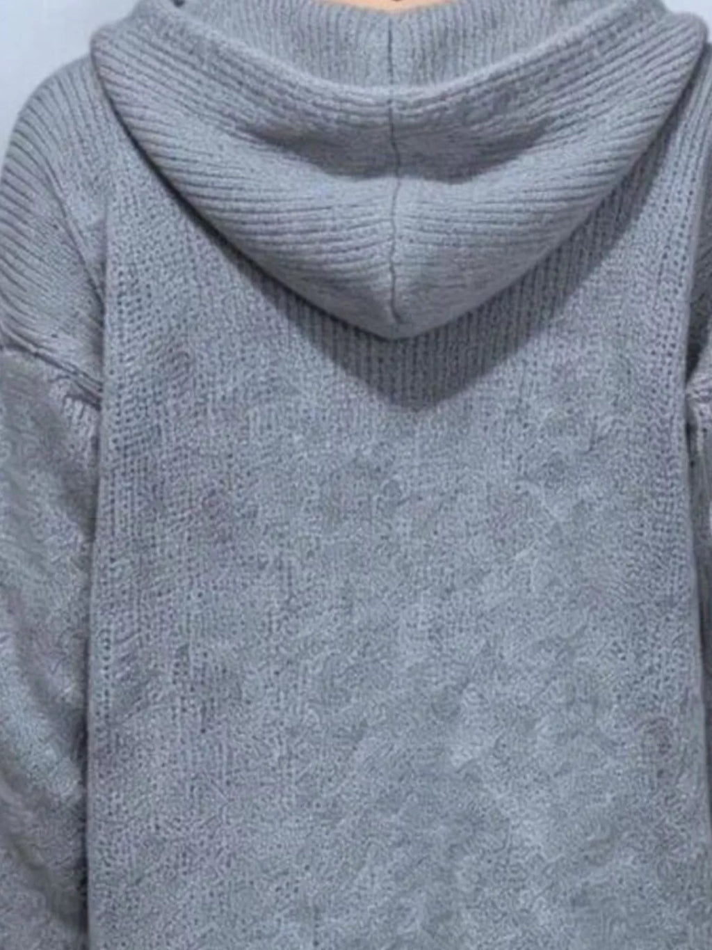 Full Size Casual Hooded Button-down Knit Cardigan Plus (3)