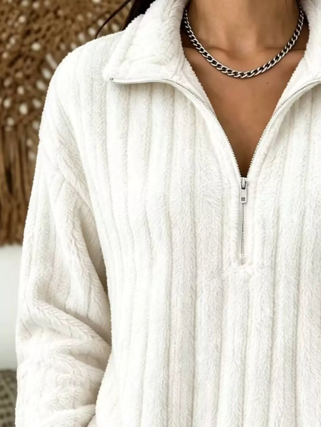 Quarter-zip Dropped Shoulder Sweatshirt (3)