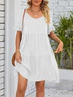 Ruffled Sleeve Tiered Mini Dress (20)