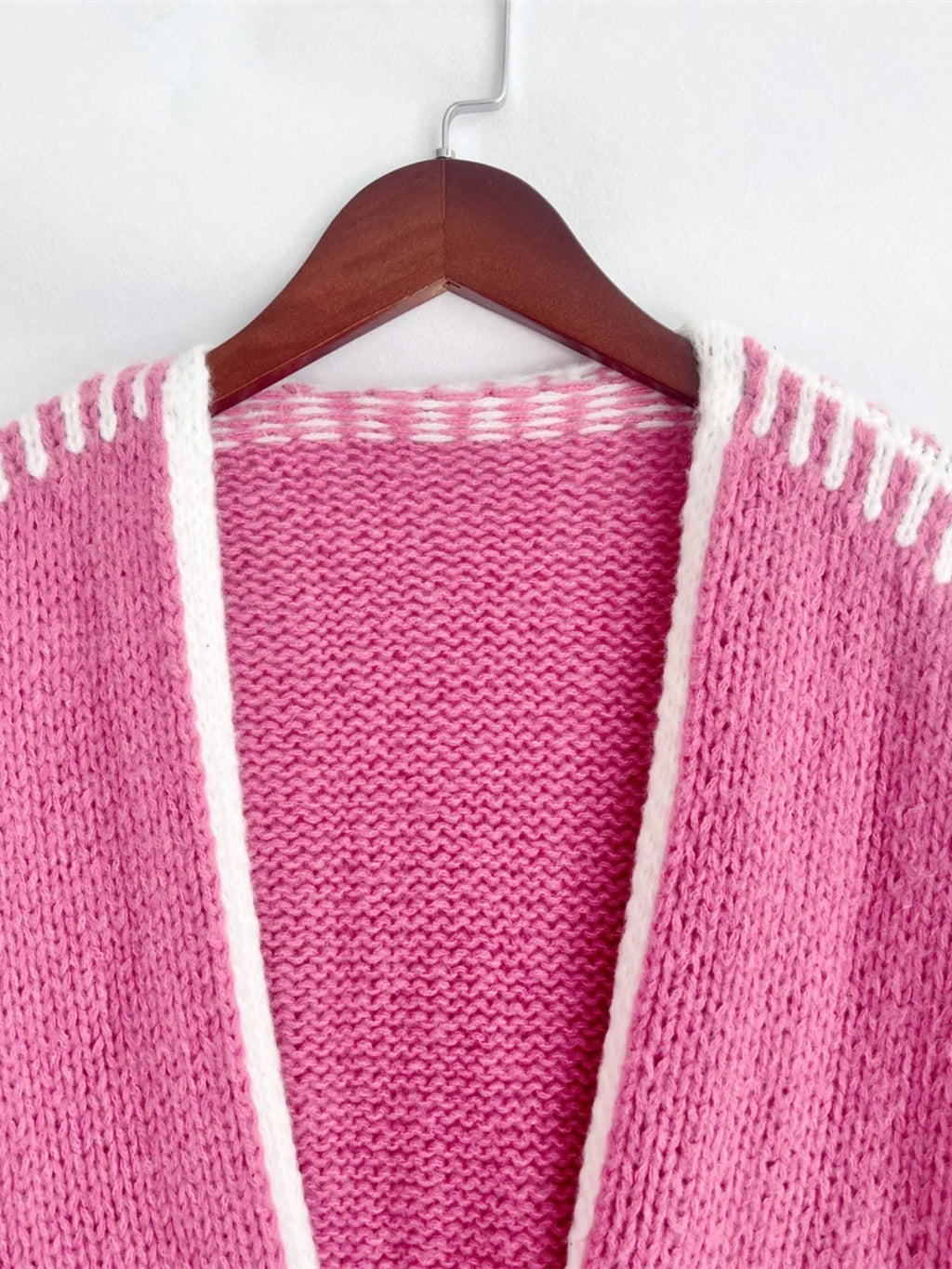 Contrast Trim Open Front Cardigan (4)