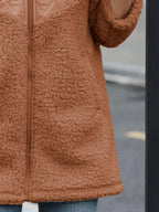 Fuzzy Zip Up Long Sleeve Hooded Jacket (7)