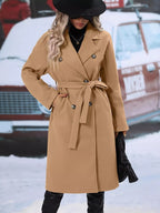 Double-breasted Lapel Collar Overcoat (7)