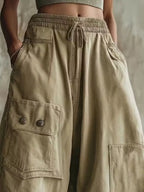 High-waisted Cargo Wide-leg Cropped Pants (8)