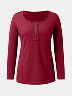 Full Size Scoop Neck Long Sleeve T-shirt (5)
