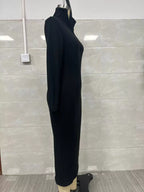 Ribbed Knit V-neck Sweater Dress (8)