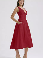 V-neck Sleeveless Midi Dress (12)