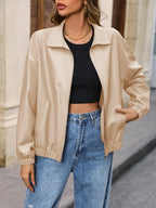 Zip Up Dropped Shoulder Jacket (8)