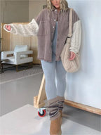 Full Size Raw Hem Button Up Patchwork Denim Jacket Plus (10)