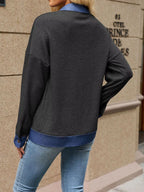 Contrast Denim Collar Zip Up Outerwear (11)