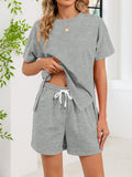 Round Neck Short Sleeve T-shirt Shorts Set