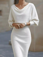 Cowl Neck Knit Bodycon Dress (2)