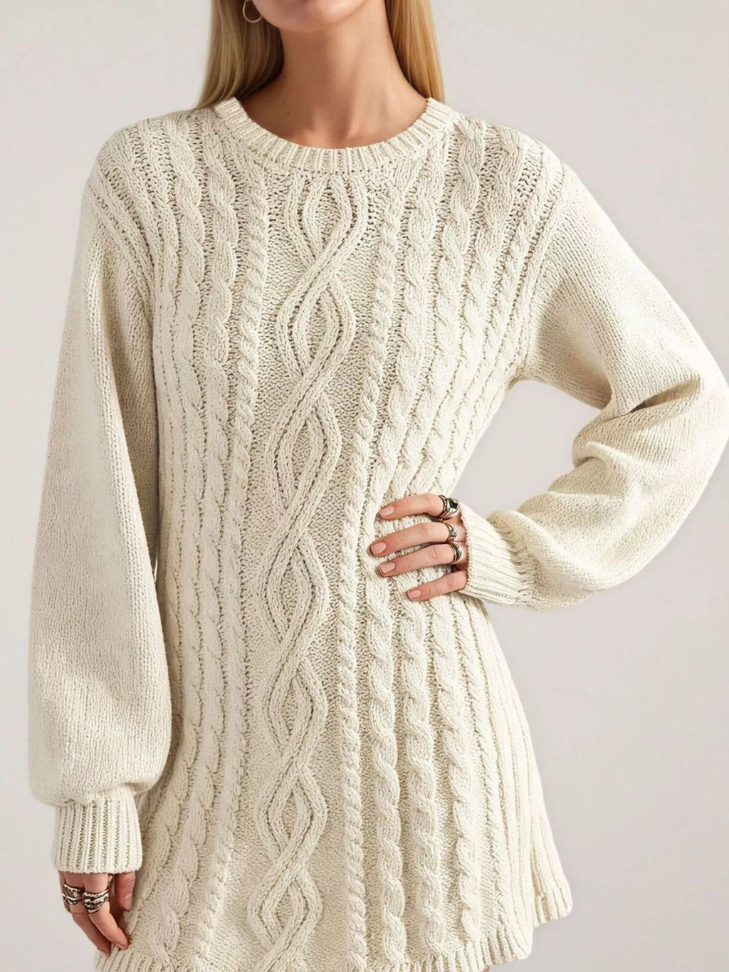 Cable Knit Sweater Mini Dress (3)