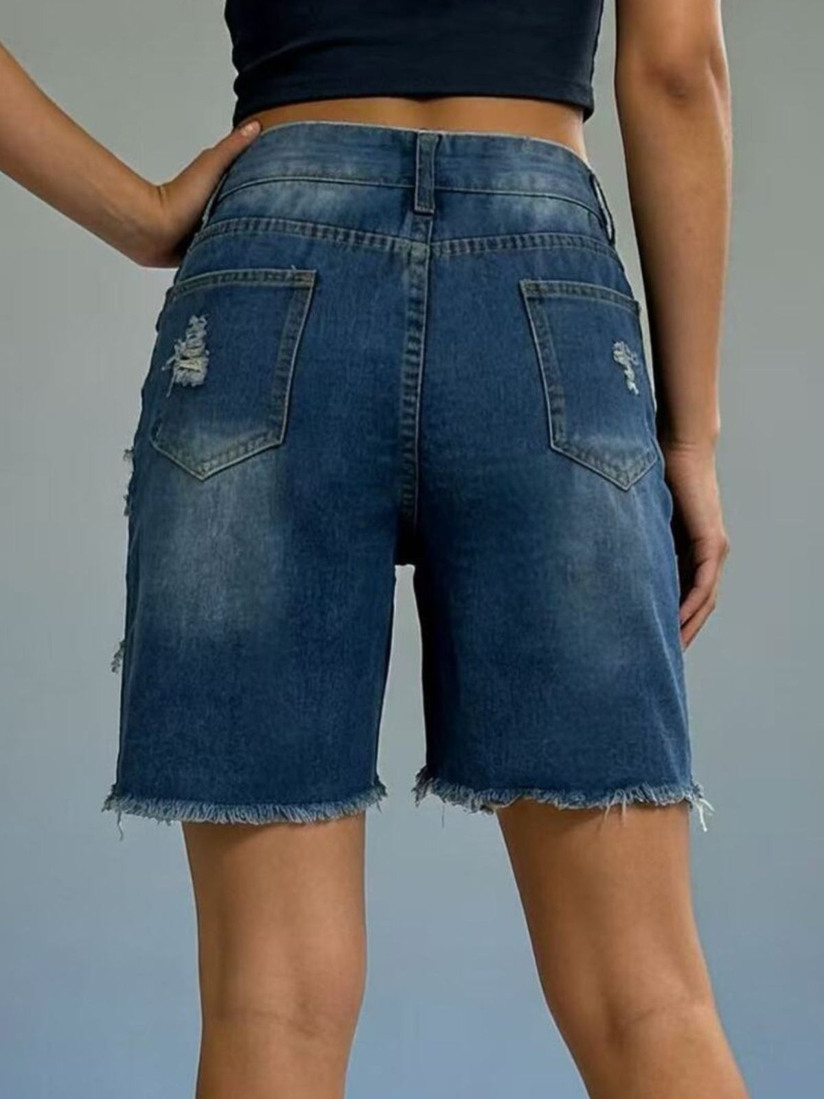 Full Size Ripped Frayed Hem Denim Shorts Plus (11)