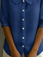 Peter Pan Collar Puff Sleeve Shirt (17)