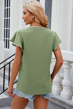 Notched Cap Sleeve T-shirt (12)