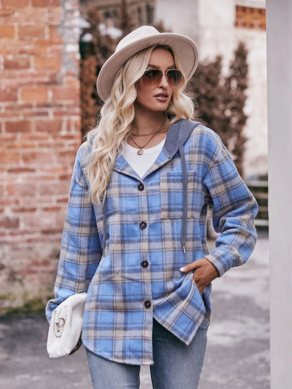 Oversized Plaid Button Up Shacket (20)