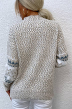 Snowflake Pattern Mock Neck Sweater (10)