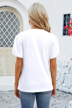 Round Neck Petal Sleeve T-shirt (17)