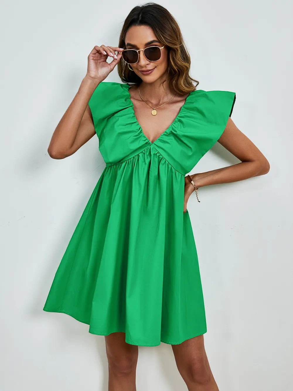 V-neck Cap Sleeve Mini Dress (15)