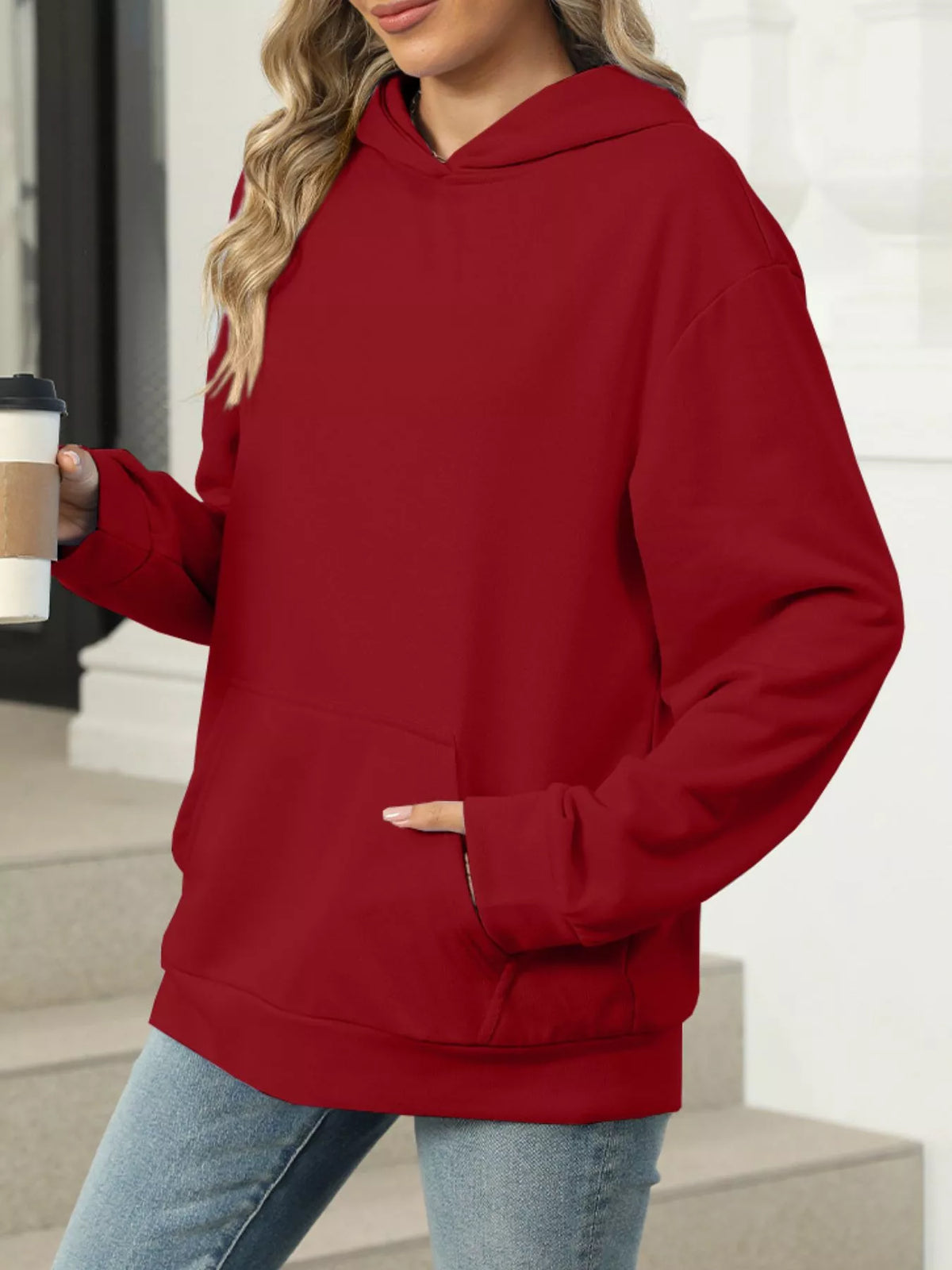Kangaroo Pocket Long Sleeve Hoodie (26)