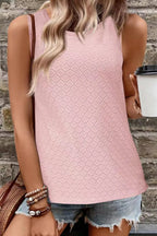 Eyelet Round Neck Tank (10)