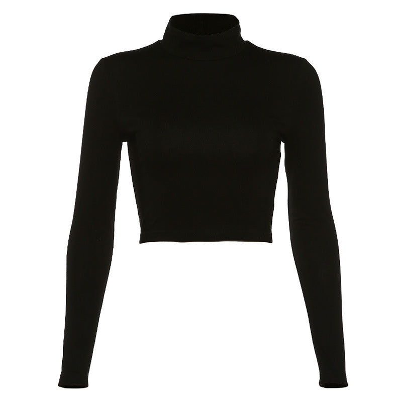Hollow Slim-fit Lace-up Long-sleeved Top Bottoming Shirt variant CJLS118759401AZ|CJLS118759402BY|CJLS118759403CX