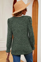 Square Neck Flounce Sleeve T-shirt (2)