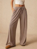 Ribbed Drawstring Wide Leg Pants (3)