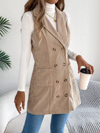 Double-breasted Long Vest Coat (4)