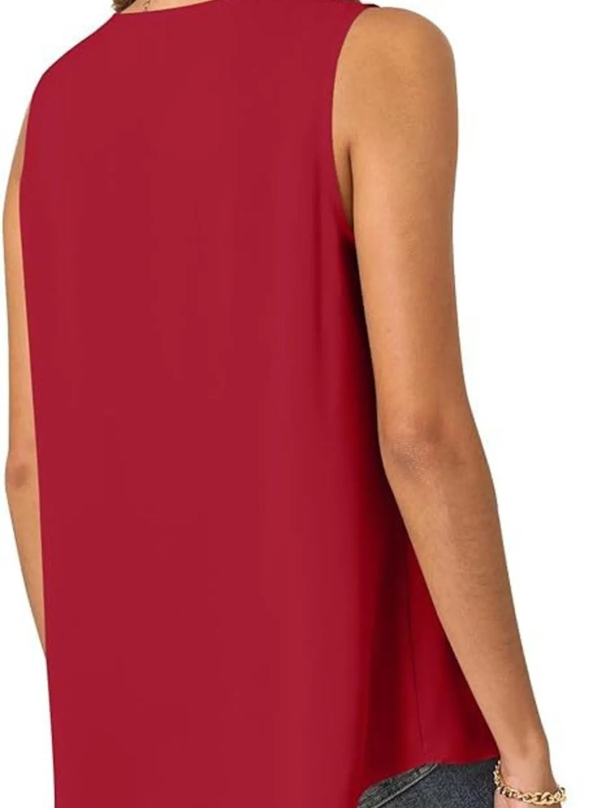 Full Size V-neck Sleeveless Tank Top Plus (3)